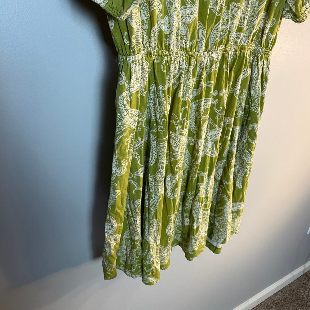 Daily Practice by Anthropologie Green Floral Paisley Mini Dress SZ Large EUC - Picture 12 of 16